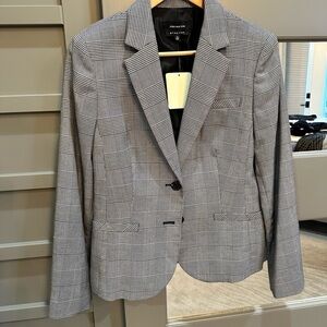Jones New York Olivia Black and White Check Blazer Size 12 NWT